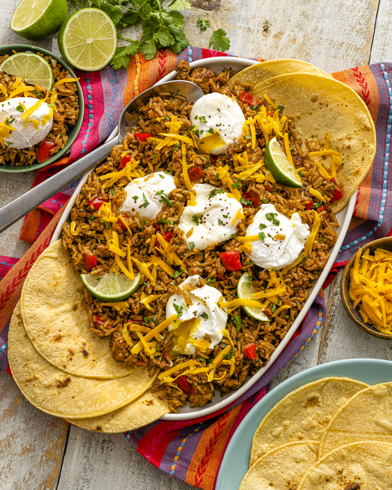 Mexican Rice with Corn Tortillas and Poached Eggs Recipe