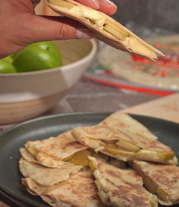 Caramelized Apple & Brie Quesadillas Recipe